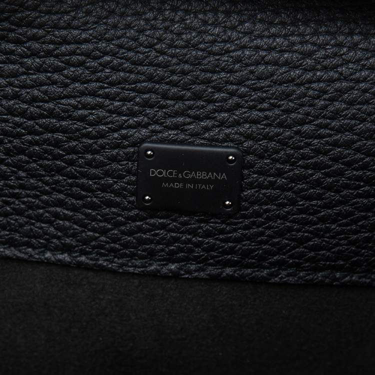 Pre Owned Dolce & Gabbana Black Leather Sicily Work Briefcase