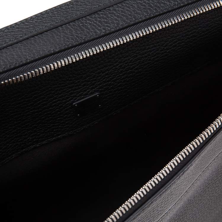 Pre Owned Dolce & Gabbana Black Leather Sicily Work Briefcase