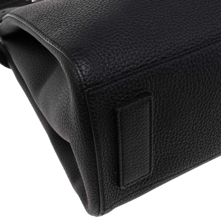 Pre Owned Dolce & Gabbana Black Leather Sicily Work Briefcase