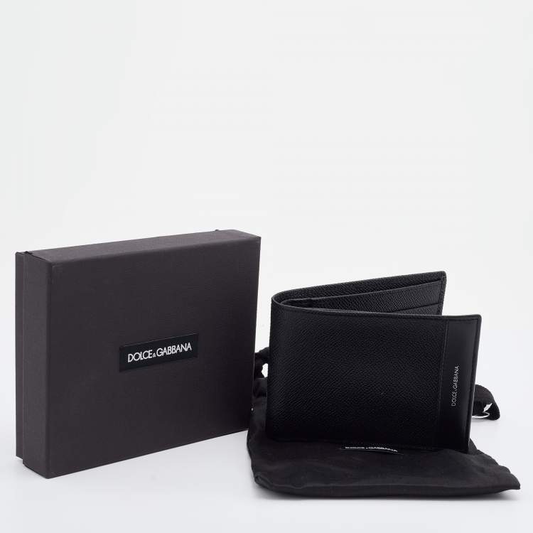 Pre Owned Dolce & Gabbana Black Leather Bifold Wallet