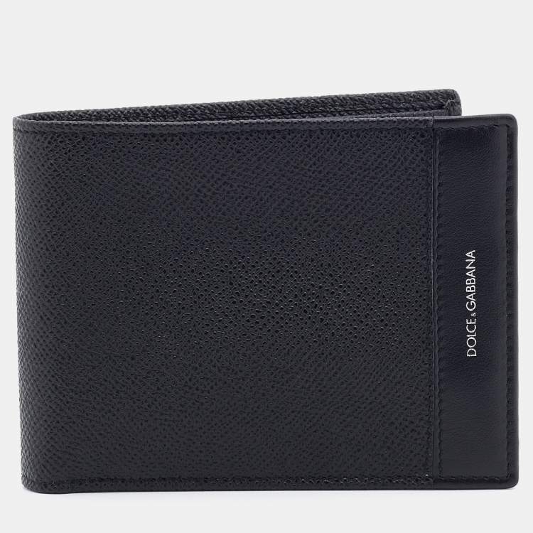 Pre Owned Dolce & Gabbana Black Leather Bifold Wallet