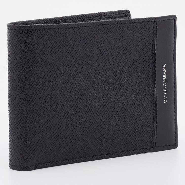 Pre Owned Dolce & Gabbana Black Leather Bifold Wallet