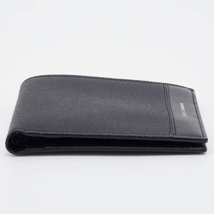 Pre Owned Dolce & Gabbana Black Leather Bifold Wallet