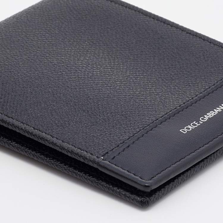 Pre Owned Dolce & Gabbana Black Leather Bifold Wallet