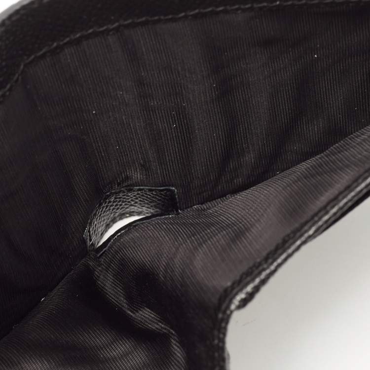 Pre Owned Dolce & Gabbana Black Leather Logo Plaque Bifold Wallet