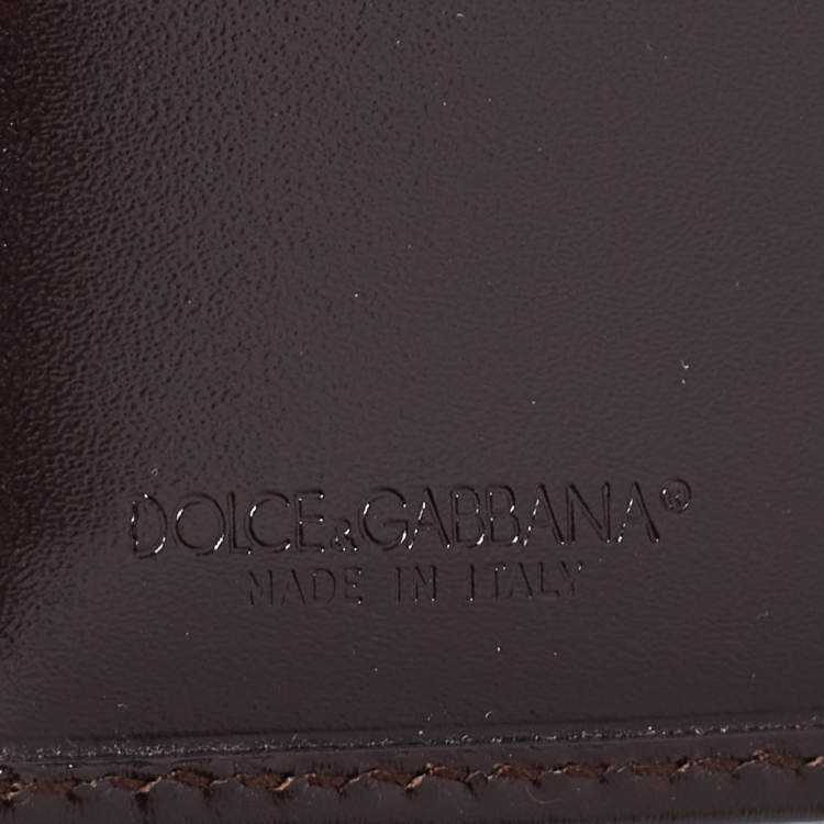 Pre Owned Dolce & Gabbana Dark Brown Snakeskin Bifold Wallet