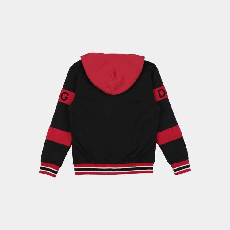 Pre Owned Dolce & Gabbana Navy Blue/Red Cotton Buttoned Hoodie Size 5Y