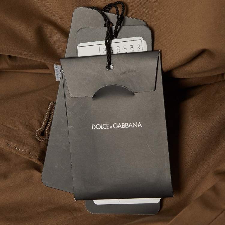 Pre Owned Dolce & Gabbana Brown Cotton Double-Breasted Pants Suit 4XL