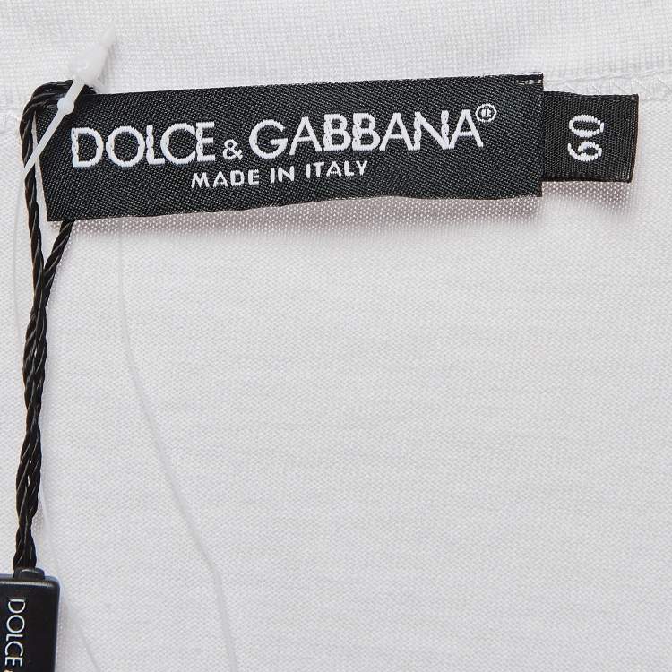 مملوكة مسبقًا Dolce & Gabbana White Logo Applique Jersey V-Neck T-Shirt 5XL
