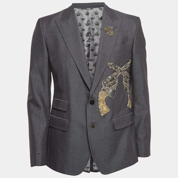 ジャケット Dolce & Gabbana Dark Grey Wool Blazer Dolce & Gabbana 
