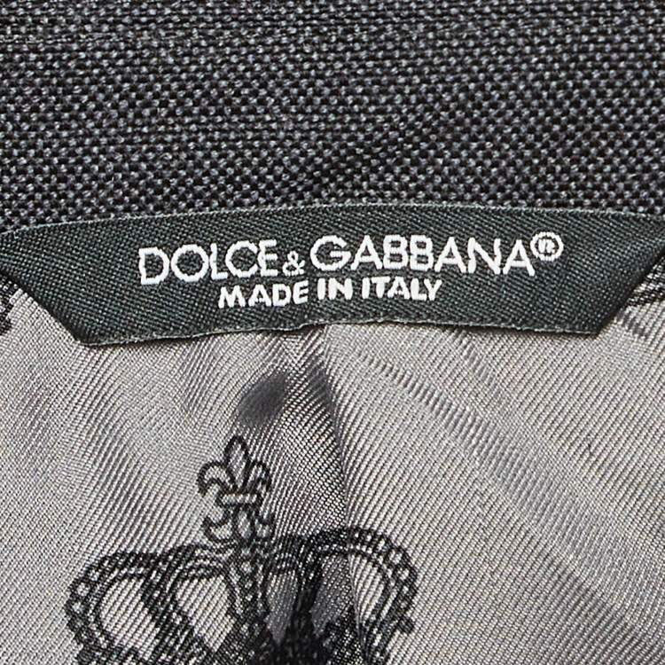 Pre Owned Dolce & Gabbana Grey Crystal Embellished Wool Blazer L