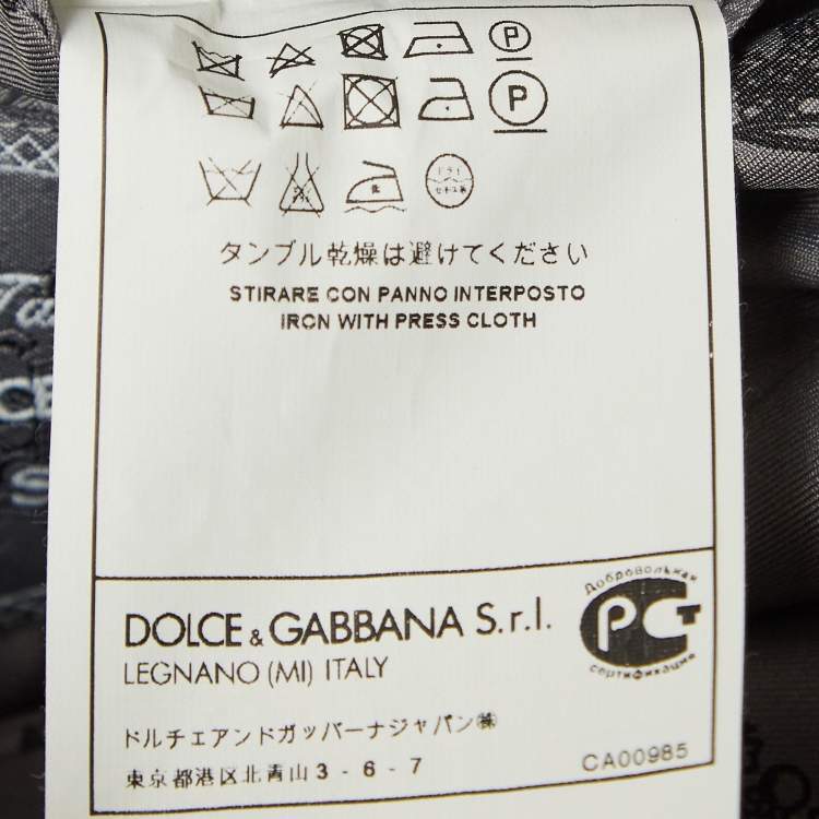 Pre Owned Dolce & Gabbana Grey Crystal Embellished Wool Blazer L