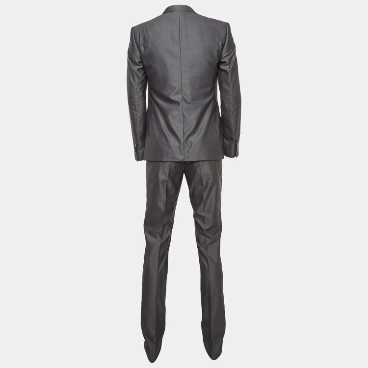 Pre Owned Dolce & Gabbana Dark Grey Wool & Silk Tailored Wool 3 Pc Suit Set M