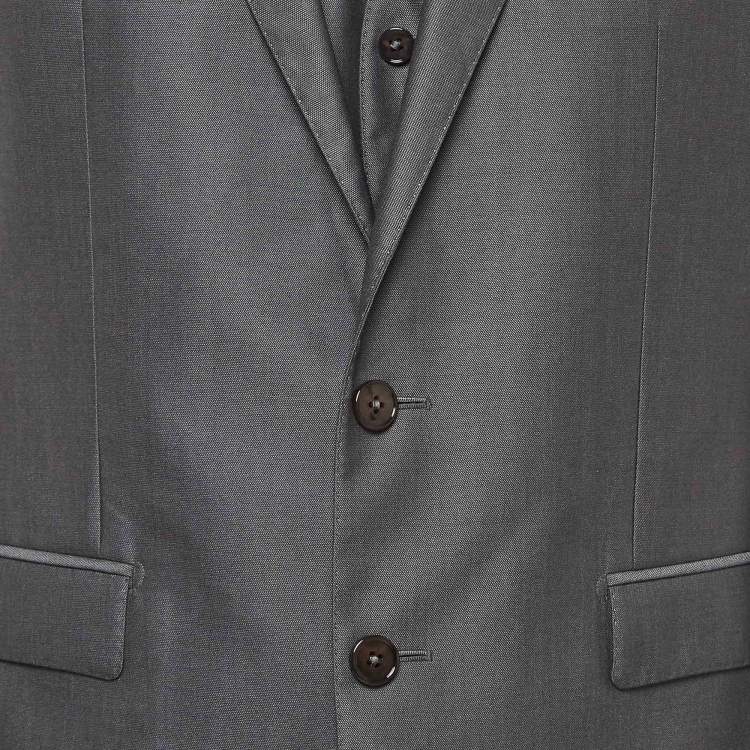 Pre Owned Dolce & Gabbana Dark Grey Wool & Silk Tailored Wool 3 Pc Suit Set M