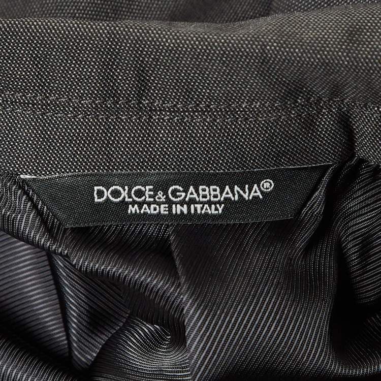 Pre Owned Dolce & Gabbana Dark Grey Wool & Silk Tailored Wool 3 Pc Suit Set M
