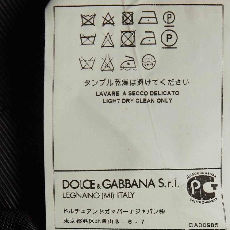 Pre Owned Dolce & Gabbana Dark Grey Wool & Silk Tailored Wool 3 Pc Suit Set M