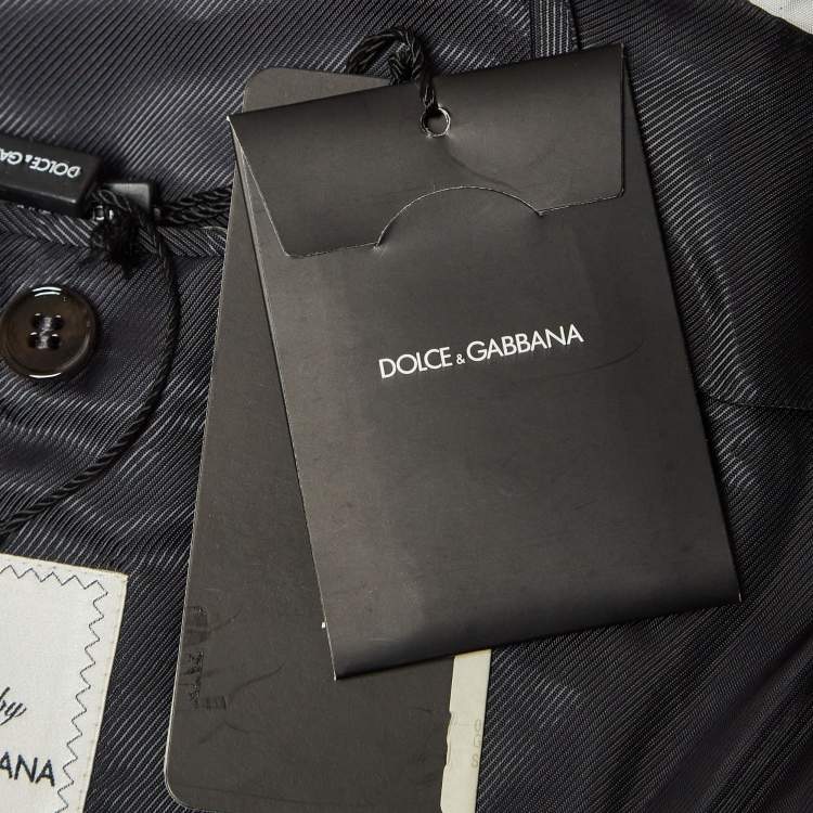 Pre Owned Dolce & Gabbana Dark Grey Wool & Silk Tailored Wool 3 Pc Suit Set M