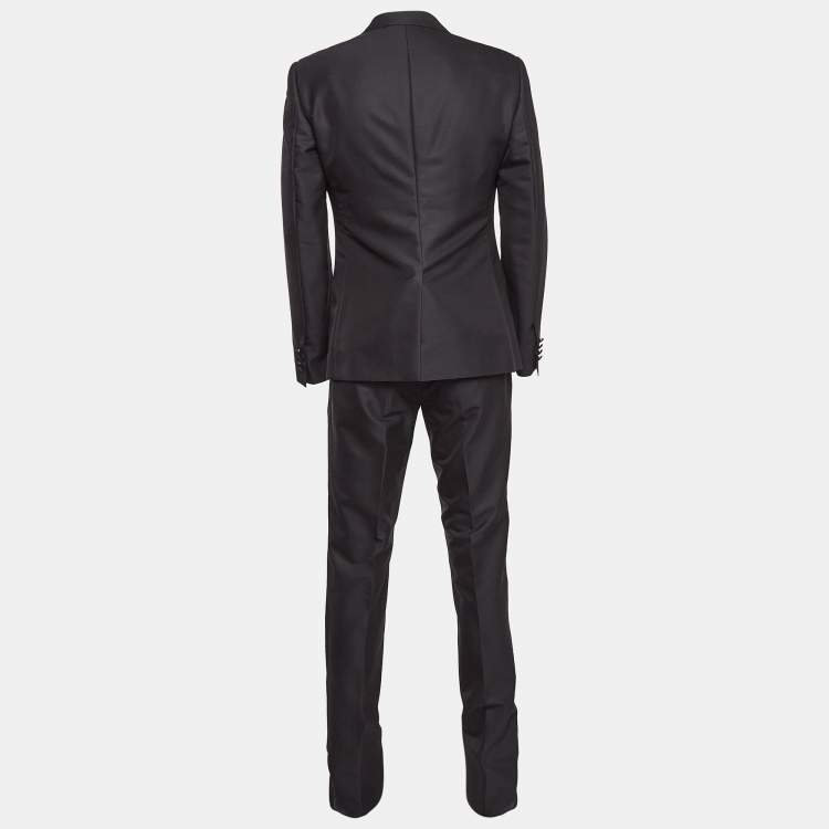 Pre Owned Dolce & Gabbana Black Wool Blend Tailored Wool 3 Pc Suit Set L