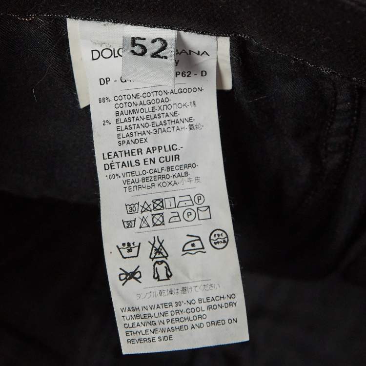 Pre Owned Dolce & Gabbana Black Denim Stretch Jeans XL Waist 36"