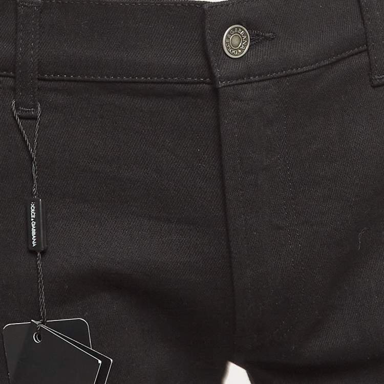 Pre Owned Dolce & Gabbana Black Denim Stretch Jeans XL Waist 36"