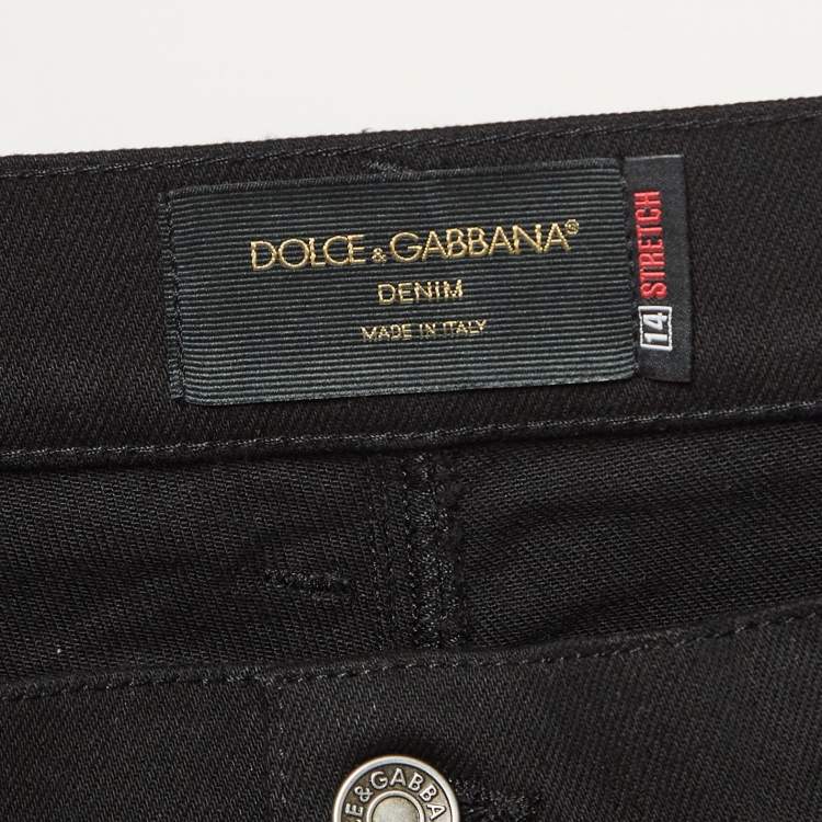 Pre Owned Dolce & Gabbana Black Denim Stretch Jeans XL Waist 36"