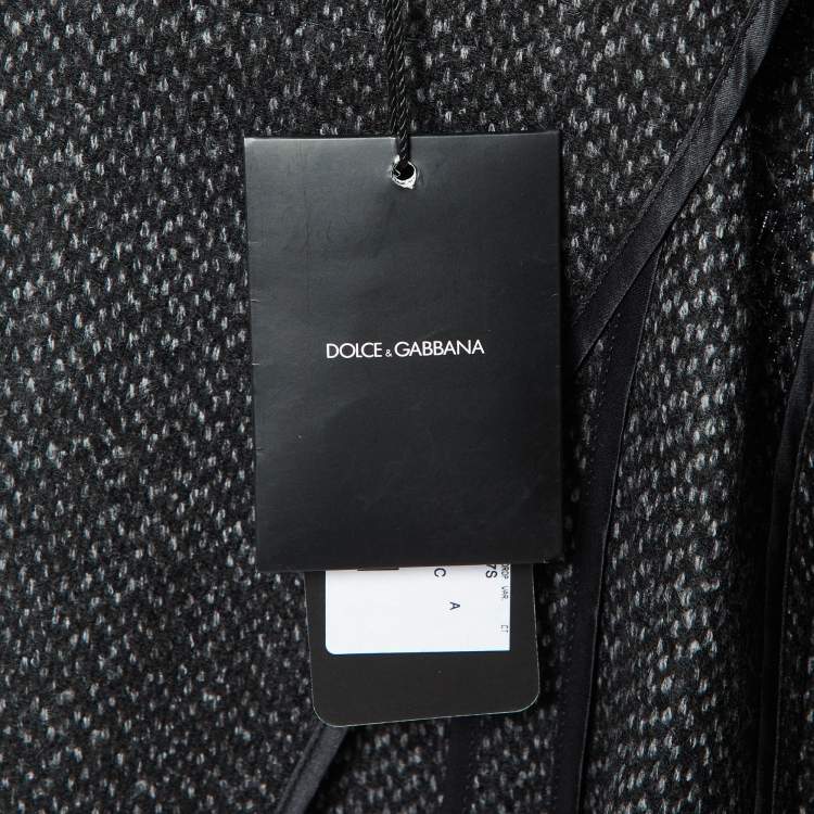 Pre Owned Dolce & Gabbana Black Wool Tweed Single Breasted Blazer S