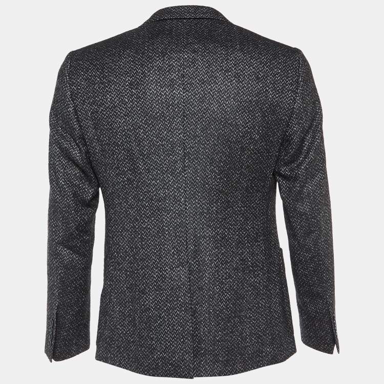 Pre Owned Dolce & Gabbana Black Wool Tweed Single Breasted Blazer S
