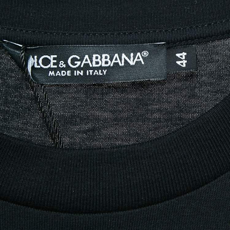 مملوكة مسبقًا Dolce & Gabbana Black Logo Print Cotton Jersey T-Shirt XS