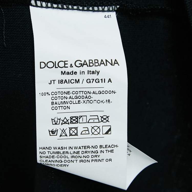 مملوكة مسبقًا Dolce & Gabbana Black Logo Print Cotton Jersey T-Shirt XS
