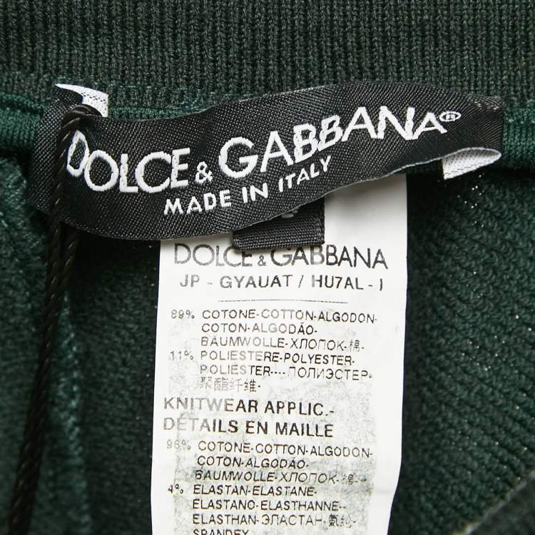 Pre Owned Dolce & Gabbana Green Cotton Knit Drawstring Shorts M