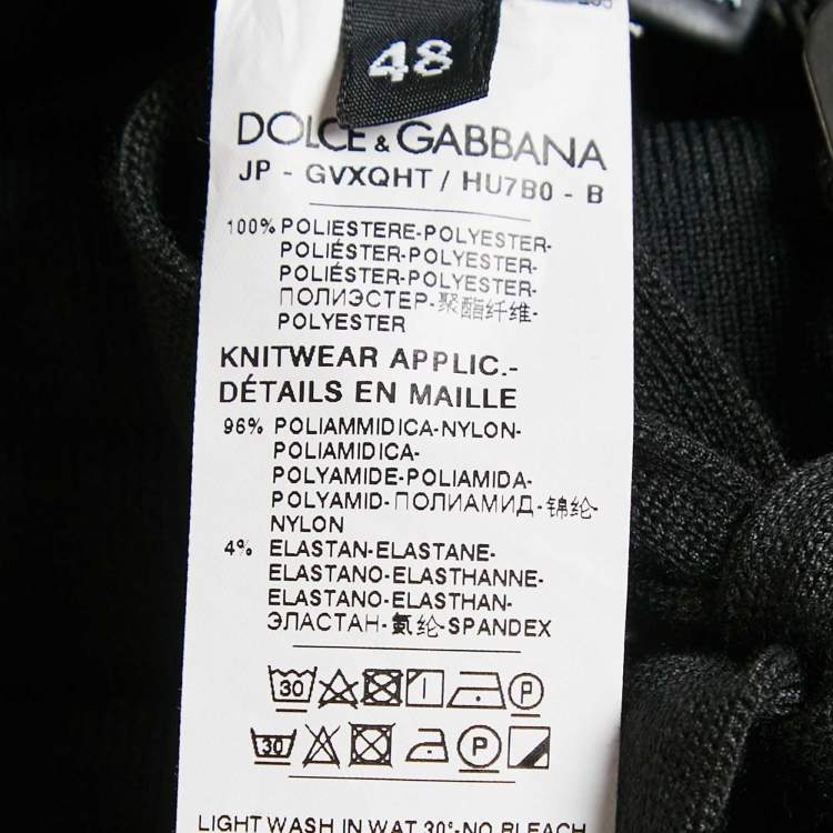 Pre Owned Dolce & Gabbana Black Jersey Jogger Pants M