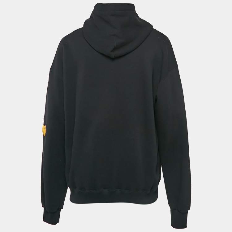 Pre Owned Dolce & Gabbana Black Paradise Applique Cotton Knit Hooded Sweatshirt M