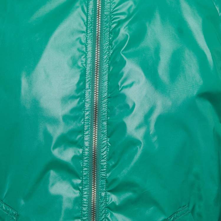 Pre Owned Dolce & Gabbana Green Synthetic Zip-Up Bomber Jacket M