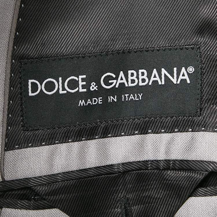 Pre Owned Dolce & Gabbana Grey Wool Blend Pants Suit S