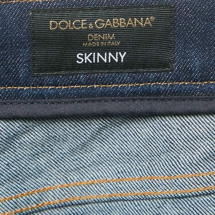 مملوكة مسبقًا Dolce & Gabbana Navy Blue Denim Skinny Fit Jeans M Waist 31"