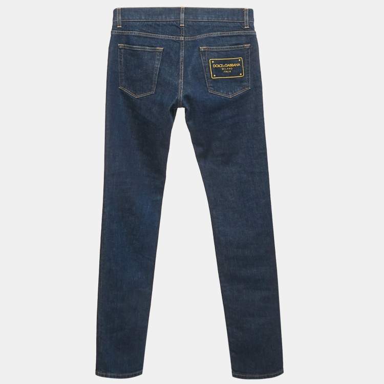 مملوكة مسبقًا Dolce & Gabbana Navy Blue Denim Skinny Fit Jeans M Waist 31"