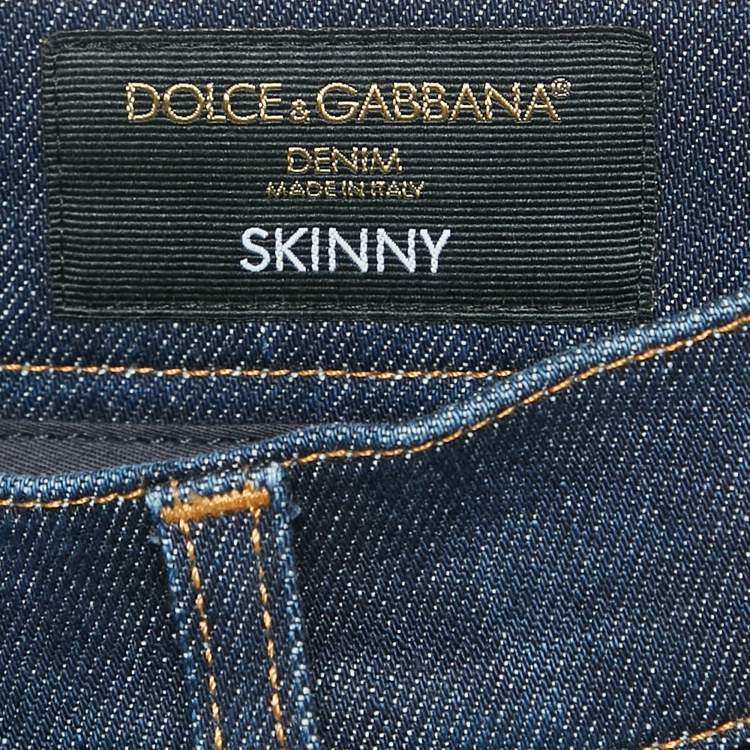 مملوكة مسبقًا Dolce & Gabbana Navy Blue Denim Skinny Fit Jeans M Waist 31"