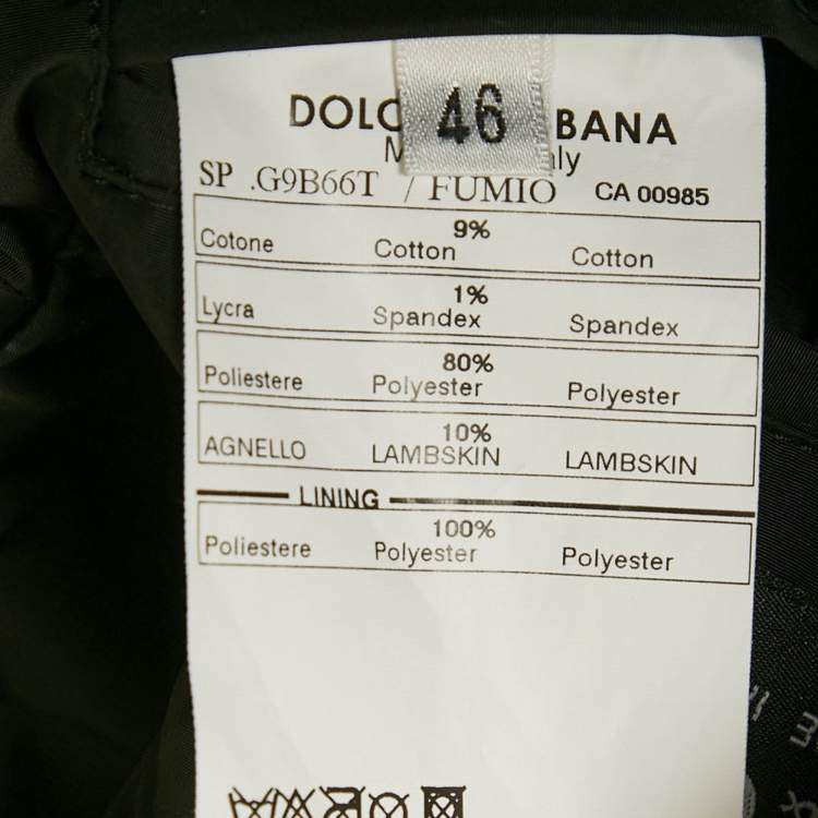 Pre Owned Dolce & Gabbana Black Suede Trim Synthetic Bomber Jacket S