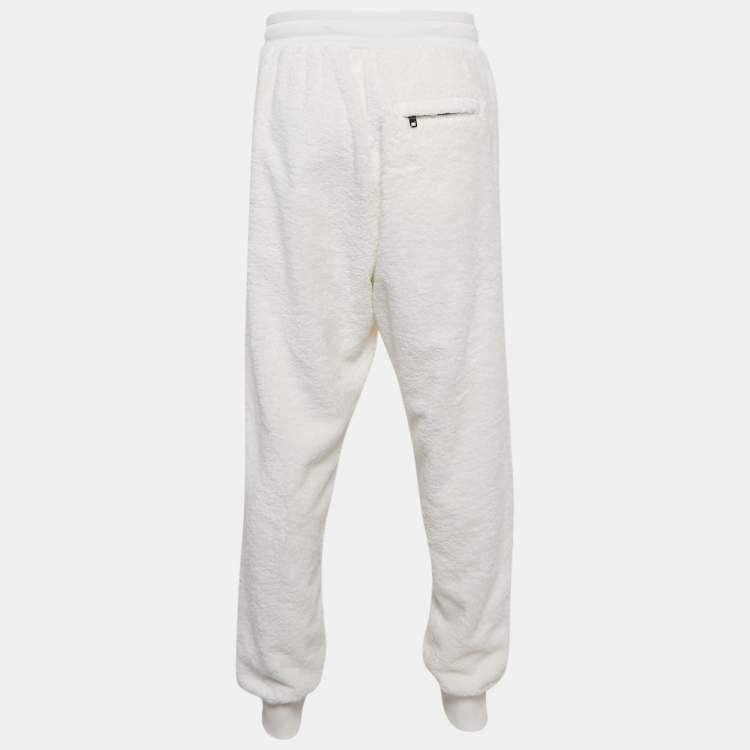 Pre Owned Dolce & Gabbana White Cotton Terry Sweatpants S
