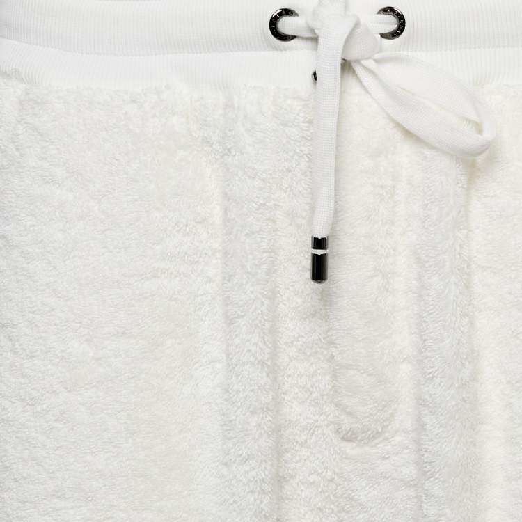 Pre Owned Dolce & Gabbana White Cotton Terry Sweatpants S