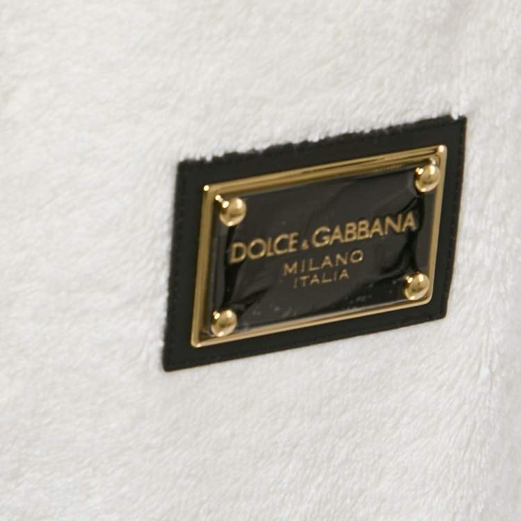 Pre Owned Dolce & Gabbana White Cotton Terry Sweatpants S