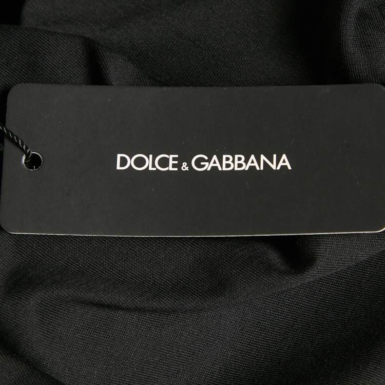 Pre Owned Dolce & Gabbana Black Jersey V-Neck T-Shirt XXL
