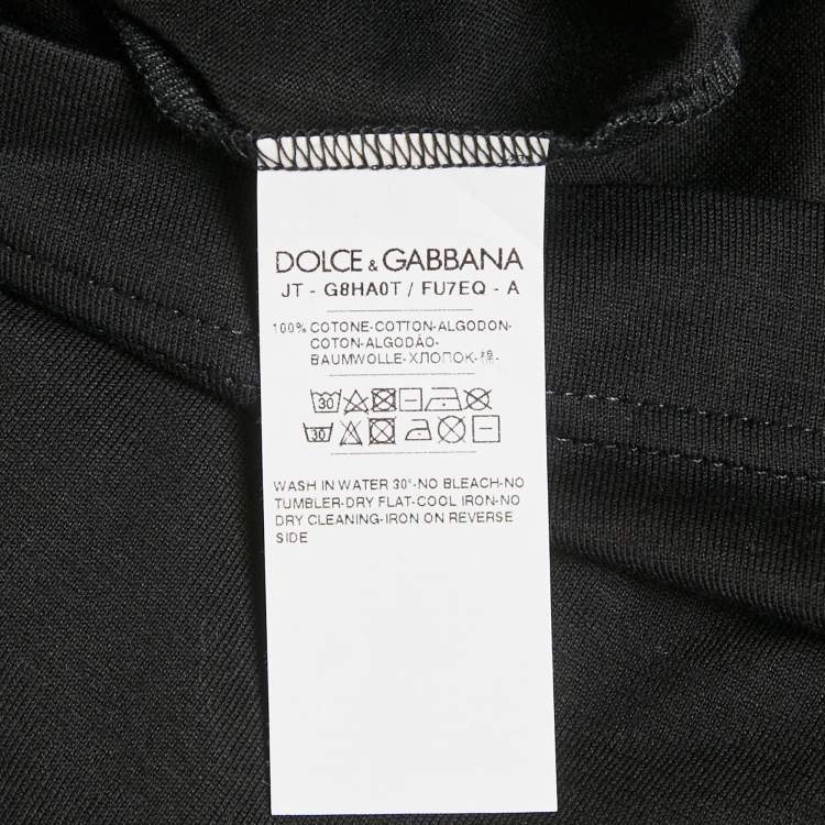 Pre Owned Dolce & Gabbana Black Jersey V-Neck T-Shirt XXL