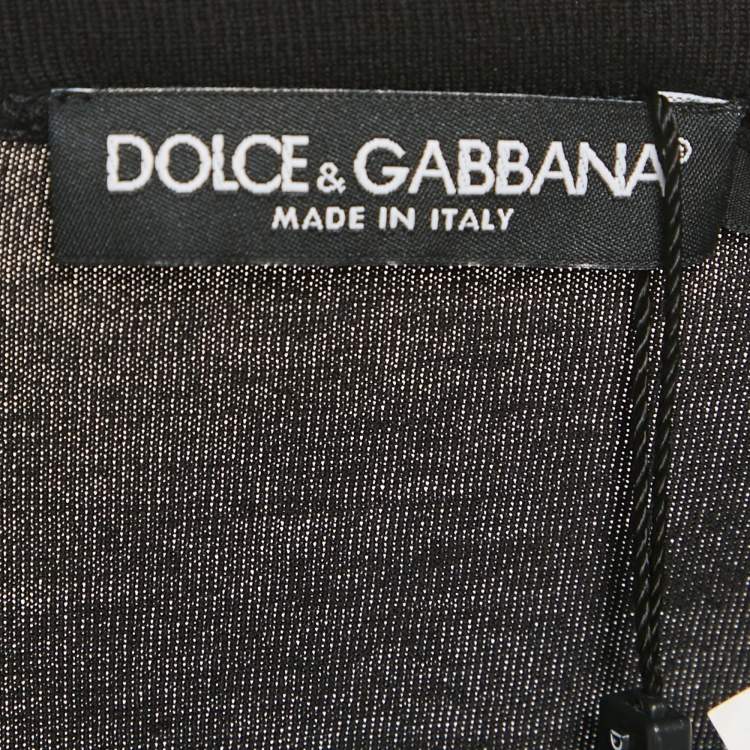 Pre Owned Dolce & Gabbana Black Jersey V-Neck T-Shirt XXL