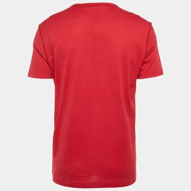 مملوكة مسبقًا Dolce & Gabbana Red Jersey Crew Neck T-Shirt L