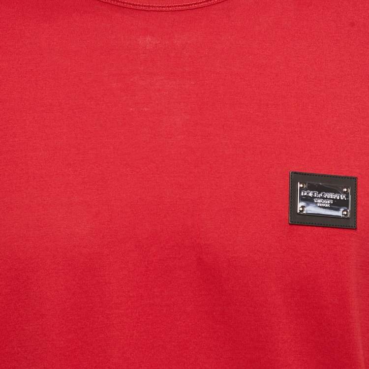 مملوكة مسبقًا Dolce & Gabbana Red Jersey Crew Neck T-Shirt L