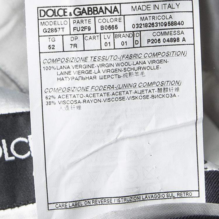 مملوكة مسبقًا Dolce & Gabbana Martini Navy Blue Wool Tailored Two Button Blazer XL