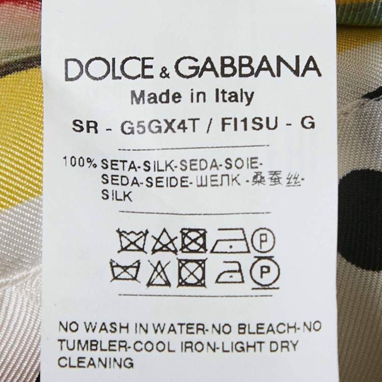 Pre Owned Dolce & Gabbana Multicolor Watermelon Print Silk Hawaiian Shirt S