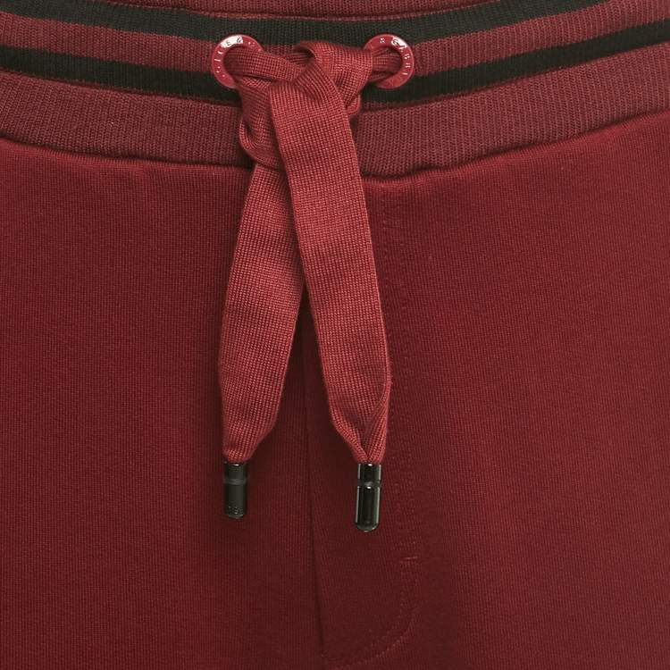 Pre Owned Dolce & Gabbana Red Cotton Knit Jogger Pants S