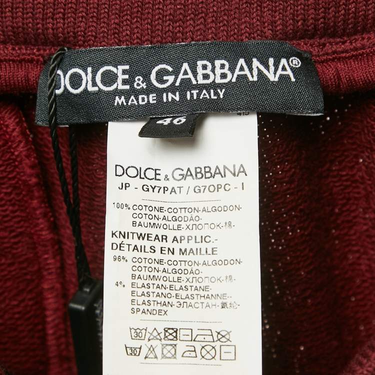 Pre Owned Dolce & Gabbana Red Cotton Knit Jogger Pants S